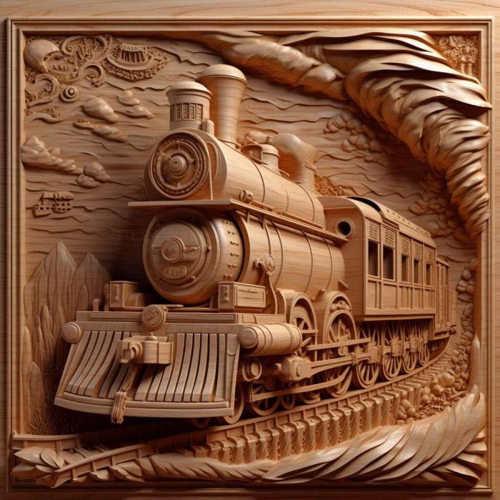 Wall decor (train 4, 3DWDEC_10350) 3D models for cnc